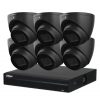 Dahua 8 MP + 8 Channels Kit: 6 x WizSense Fixed Starlight Turret Cameras, AI NVR - Black