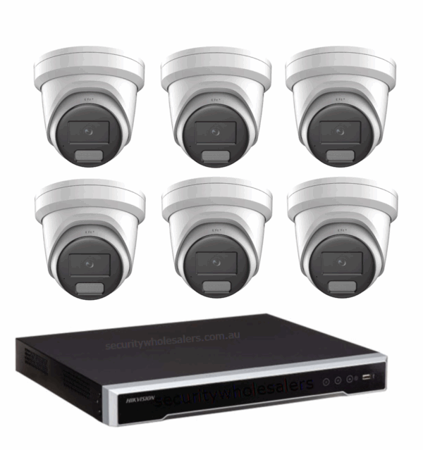 8MP Hikvision Colorvu 3.0 HYBRID CCTV Kit: 6 x Liveguard Gen 3 Cameras + 8CH M Series NVR / 4TB